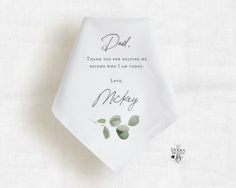 Father of the Groom Gift from Son, Wedding Handkerchief Keepsake Gift for Dad from Son, Printed Handkerchief Keepsake from Groom to Dad