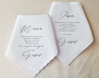 Mother of the Bride Handkerchief from the Bride, Wedding Gift from Daughter, Mother of the Bride Gift from Bride, Spanish