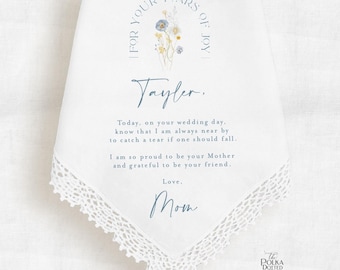 Handkerchief for the Bride from Mom, a Gift to Your Daughter