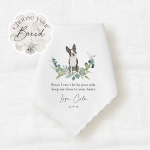 From Your Dog Wedding Handkerchief Gift for the Bride or Groom from their Pet, Personalized Pet Keepsake-Choose your Breed