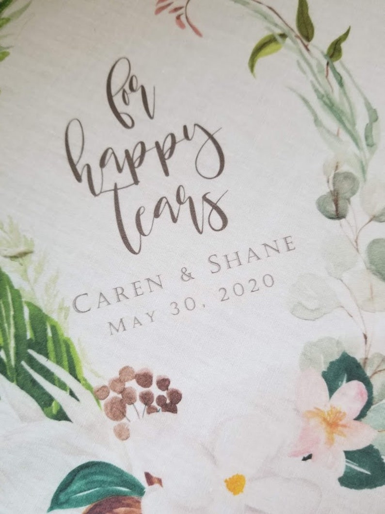 Thank you Gift Wedding Gift for Parents For Happy Tears Wedding Handkerchief Personalized Wedding Gift