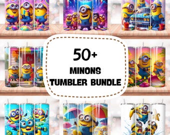 15+ Minion Tumbler Wrap Bundle, Instant Download 20oz Minions Tumbler PNG Wraps Design, Digital 20 oz Skinny Tumblers Designs Template