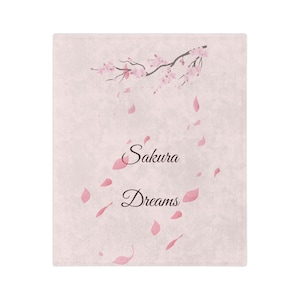 Sakura Dreams Cherry Blossom Blanket, Japanese Floral Throw Blanket, Pink Sakura Blanket, Cozy Spring Home Decor, Gift for Her