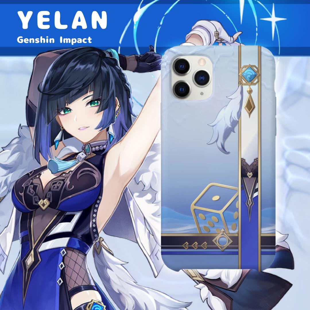 Yelan Pattern Yelan Genshin Impact Vertical Pattern Phone Case for : Iphone, Samsung ...