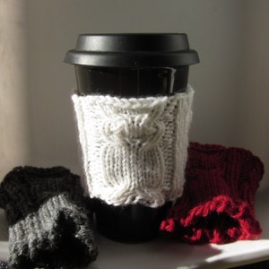 Owl Coffee Cozy in Assorted Colors Made to order image 2