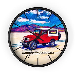 FJ43 Land Cruiser Bonneville Salt Flats Wall Clock | Vintage Off-Road Art