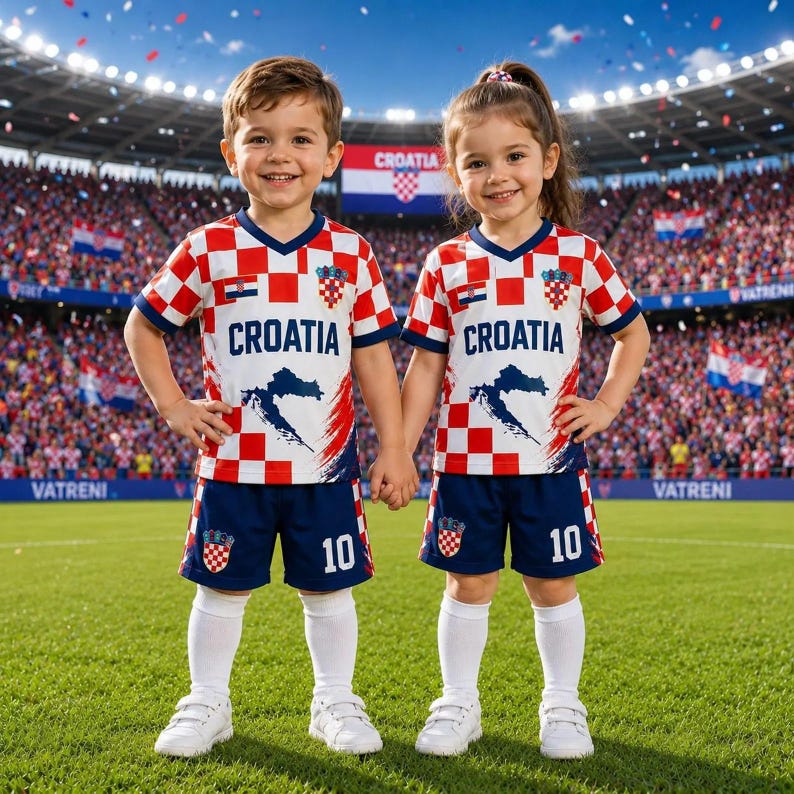 Custom Croatia Soccer Jersey Kids, Personalized Name Number Football Shirt, Croatia Fan Tee, Youth Soccer Uniform, Team Croatia Jersey image 1