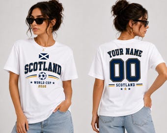 Personalized Scotland Soccer Shirt, Custom Name and Number Tee, Scotland Football Fan Gift, Sports Supporter T Shirt, Custom Team Apparel