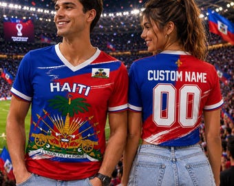 Haiti Soccer Jersey Shirt, Custom Name Number Haiti Football Fan Gift, Haiti Flag Jersey, Caribbean Soccer Tee, World Cup Fan Apparel