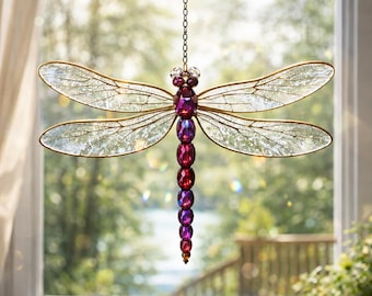 Luxe libelle acryl suncatcher, regenboog licht raam hangend ornament