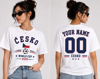 Personalized Czech Republic World Cup 2026 Shirt, Custom Czech Soccer Fan Tee, Česko Football Supporter T Shirt, Name Number Jersey