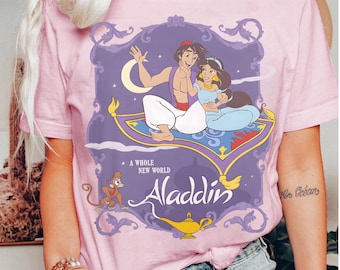 Koszulki retro Disney Princess Jasmine Aladyn PNG, Aladyn i Dżasmina Magic Kingdom WDW Holiday, Koszulka z prezentem dla rodziny Disney, Wycieczka do Disney PNG