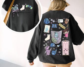 Comfort Colors® Disney Monsters 2-Sided png, Pixar Monsters University png, Mike & Sulley Halloween png, Disneyland Trip Top