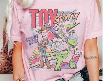 Toy Story 1995 Retro png, Koszulka Woody Buzz Lightyear Rex, Disney Pixar Fest, Rodzinna wycieczka wakacyjna WDW Disneyland png