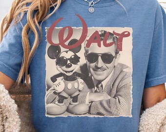 Vintage Walt Disney png, męska koszulka Disney, koszulka Disneyland, koszulka Magic Kingdom, najszczęśliwsze miejsce na Ziemi, prezenty dla fanów Disneya