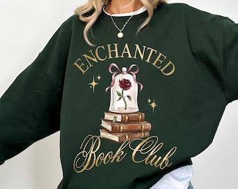 Club de lectura encantado de la princesa Bella png, camiseta de la rosa encantada de La Bella y la Bestia, camiseta de cuento de hadas de Disney, atuendo para viaje familiar a Disneyland png