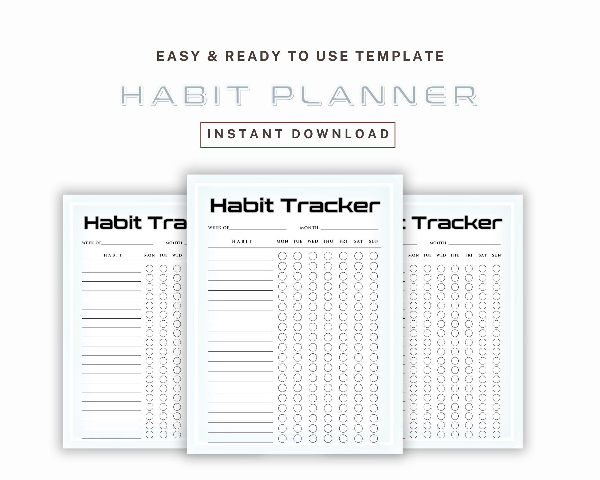 Minimalist Habit Tracker Printable | Monthly Daily Goal Mood Planner ...