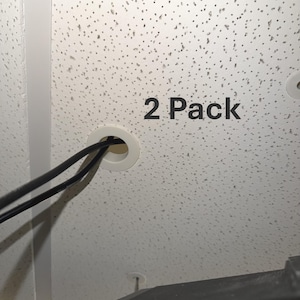 Ceiling Grid Cable Pass Through Grommet 2 Pack - Low Voltage AV Insert - Paintable