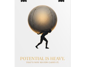 Potential Is Heavy poster | Motivational Wall Art, Atlas Silhouette Print