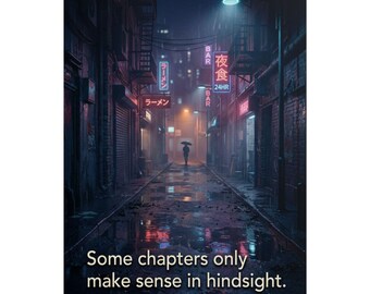 Perspective Neon Rainy Alley Poster | Rolled Poster, Inspirational Quote