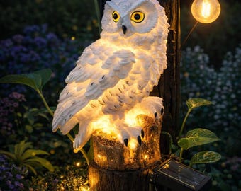 Uilenlicht op zonne-energie - LED-tuinlamp buiten, waterdicht tuindecor, nachtlampje op zonne-energie, tuinstandbeeld, terras, gazon, landschapsverlichting