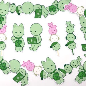 smiski stickers - laptop, dango, lucky cat- vinyl waterproof stickers
