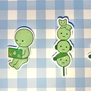 Adesivos Smiski - para laptop, Dango, gato da sorte - adesivos de vinil à prova d'água holographic