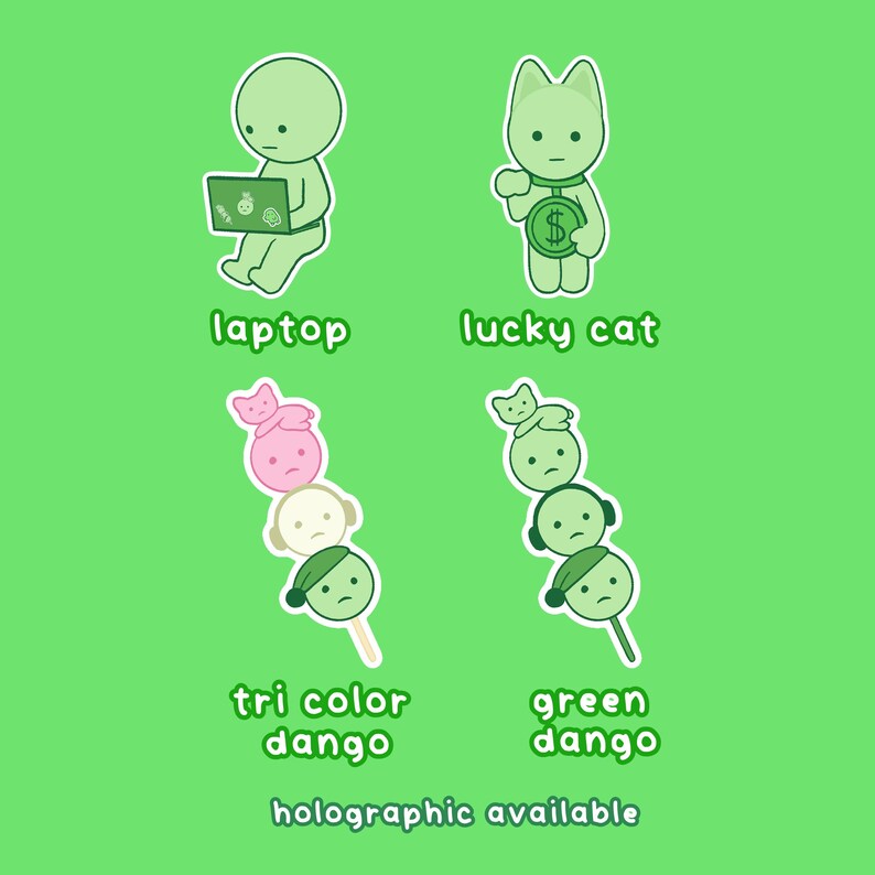 Adesivos Smiski - para laptop, Dango, gato da sorte - adesivos de vinil à prova d'água imagem 6