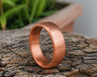 Handmade Pure Copper Band Ring | Rustic Viking Style