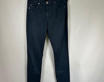 AG Adriano Goldschmied Prima Jeans para mujer, talla 26R, color negro, tiro medio, corte pitillo