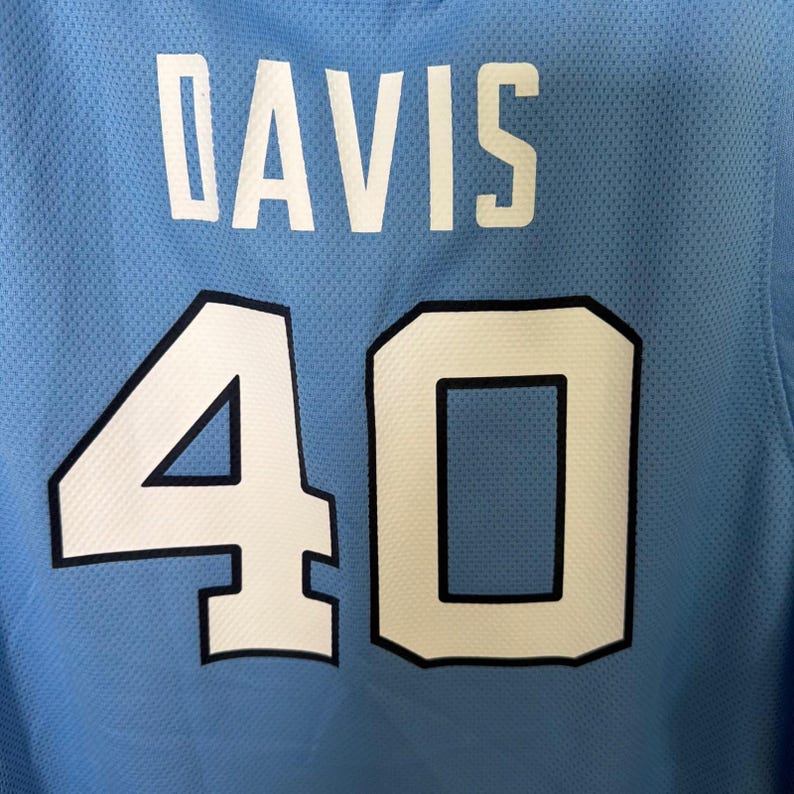 Jordan Brand Basketball Jersey Men XL Blue UNC Davis 40 Argyle Mesh Tar Heels 画像 6