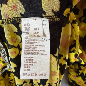 Free People Tunic Women S Yellow Floral Get Your Love Mini Dress Boho Embroider image 3