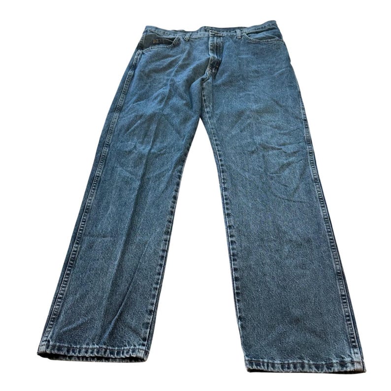 Wrangler Jeans Mens 36x31 Blue Hero Authentic Straight Leg Denim Everyday Casual imagem 4