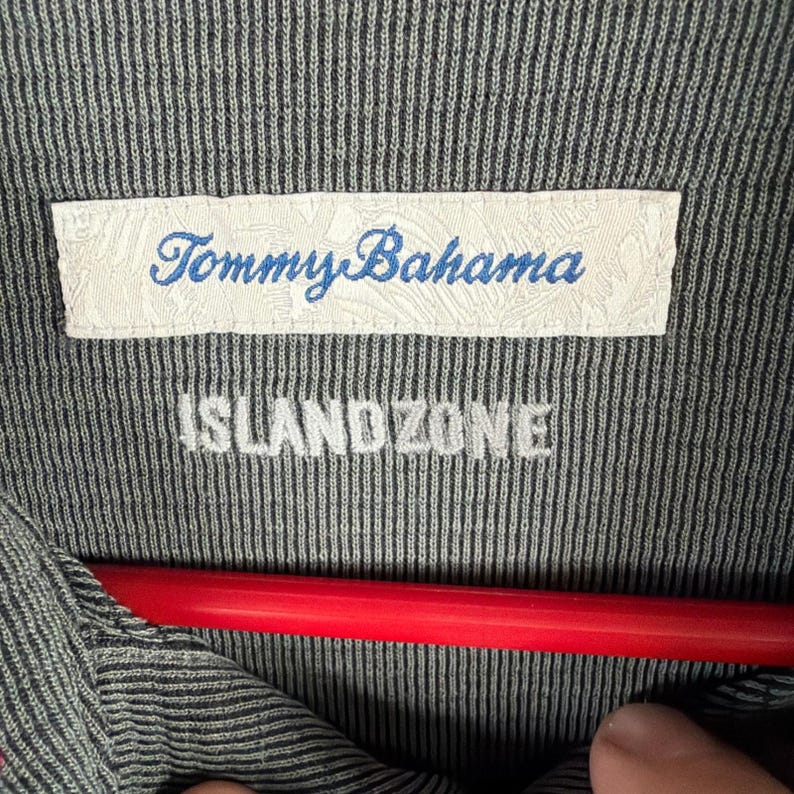 Tommy Bahama Polo Shirt Mens Medium Gray IslandZone Emfielder Short Sleeve Adult image 5