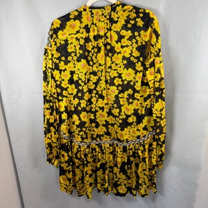 Free People Tunic Women S Yellow Floral Get Your Love Mini Dress Boho Embroider image 6