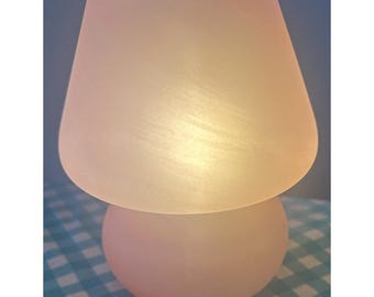 ONEWISH Mushroom Lamp Pink Bedside Table Lamp-Nightstand Nightlight Dimmable