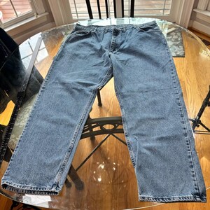 Wrangler Jeans Mens 44x30 Blue Authentic Relaxed Straight Leg 100Cotton 97601VR image 6