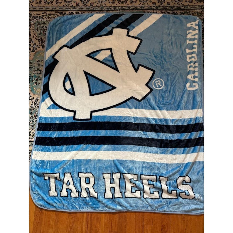 Logo Brands UNC Tar Heels Raschel Throw Blanket Unisex 50x60 Blue Carolina NCAA image 2