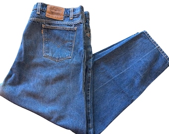 Levi's Jeans Men VTG 46x30 Blue 550 Relaxed Fit Tapered Leg Orange Tab Denim
