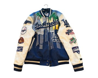 Pro Standard Jacket Mens L Blue Los Angeles Dodgers World Series Varsity Patches