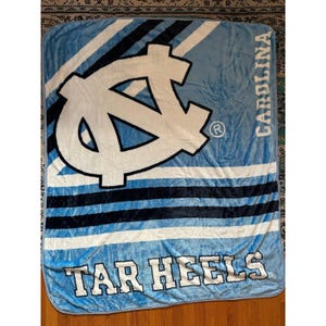 Logo Brands UNC Tar Heels Raschel Throw Blanket Unisex 50x60 Blue Carolina NCAA image 1