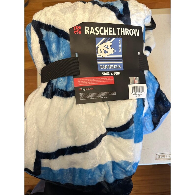 Logo Brands UNC Tar Heels Raschel Throw Blanket Unisex 50x60 Blue Carolina NCAA image 3