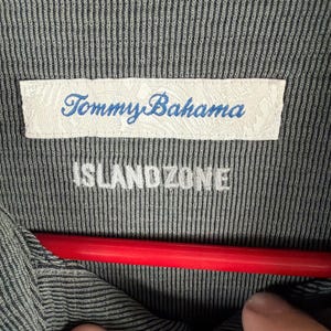 Tommy Bahama Polo Shirt Mens Medium Gray IslandZone Emfielder Short Sleeve Adult image 6