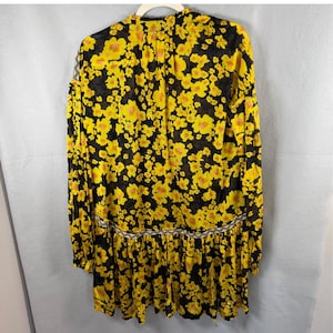 Free People Tunic Women S Yellow Floral Get Your Love Mini Dress Boho Embroider image 2