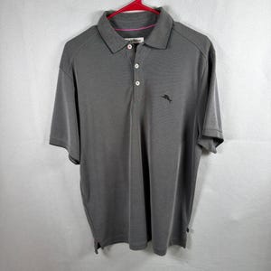 Tommy Bahama Polo Shirt Mens Medium Gray IslandZone Emfielder Short Sleeve Adult image 1