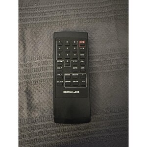 May include: Black RCU-J3 remote control with multiple buttons, including number keys, volume, channel, and function controls. The remote has the text "RCU-J3" printed on it.