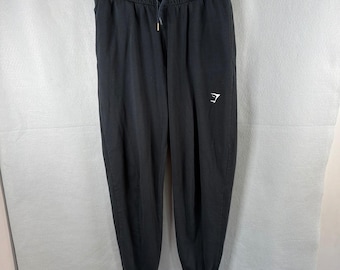 Pantalones deportivos Gymshark para hombre, talla S, color negro, corte ajustado, tejido polar GLJG4649-BK.