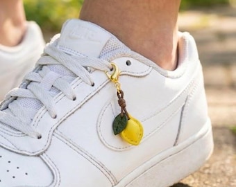 Handmade Leather Lemon Sneaker Charm | Clip-On Shoe Accessory