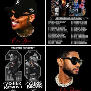 Bundle 4 PNG File Usher Raymond Chris Brown Tour 2026 PNG File , Usher Brown RB Concert Tshirt Design ( Digital Download)