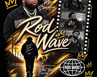 Rod Wave Don't Look Down tour 2026 PNG FIle: T-Shirt Design (Digital Download)
